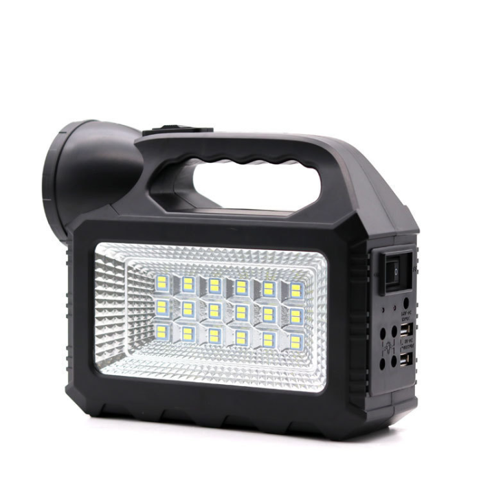 Багатофункціональний LED ліхтар GD-101 із сонячною панеллю, 3 лампочки, powerbank