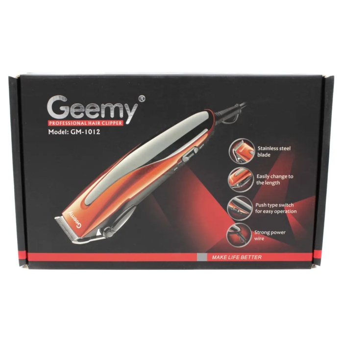 Машинка для стрижки волосся Geemy GM-1012 комплект 4 насадки для стрижки + ножиці