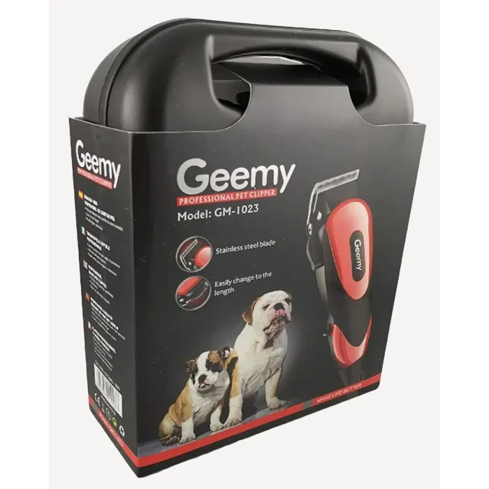 Професійна машинка для стрижки котів та собак 4 насадки Gemei GM-1023 грумінг, тримінг 220В для домашніх тварин
