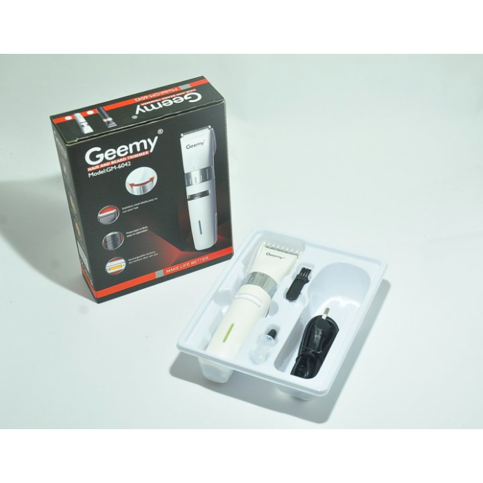 Машинка для стрижки волосся Geemy GM-6042 з керамічними лезами акумуляторна
