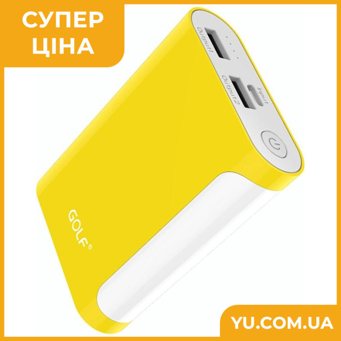 Зовнішній акумулятор повербанк Golf 12000 mAh