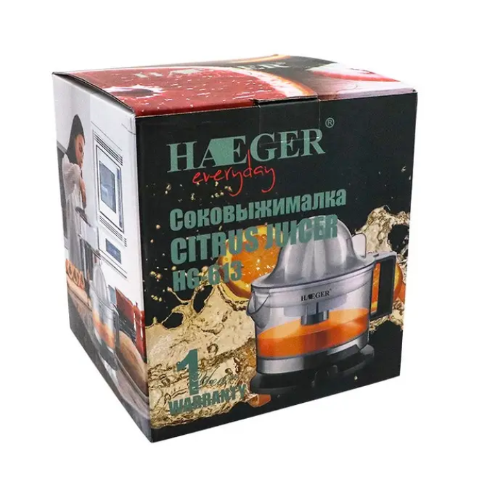 Електричний побутовий соковитискач для цитрусових Haeger HG-613 500 мл 40 Вт