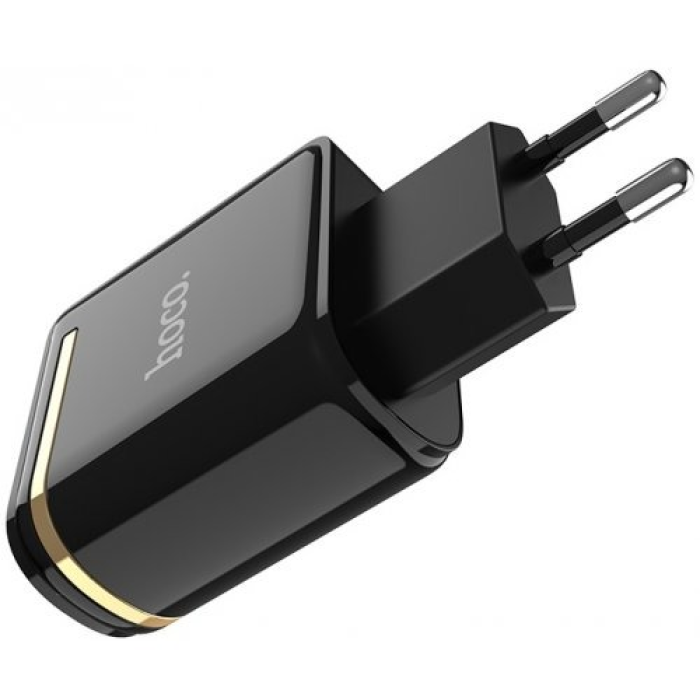 Мережевий адаптер 2USB з дисплеєм Hoco C39A Enchanting (функція швидкої зарядки) Чорний