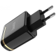Мережевий адаптер 2USB з дисплеєм Hoco C39A Enchanting (функція швидкої зарядки) Чорний