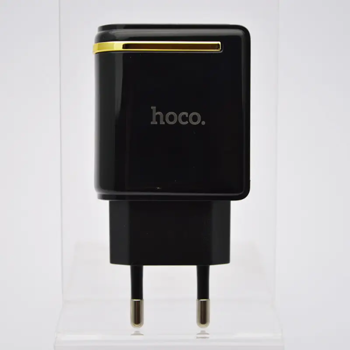 Мережевий адаптер 2USB з дисплеєм Hoco C39A Enchanting (функція швидкої зарядки) Чорний