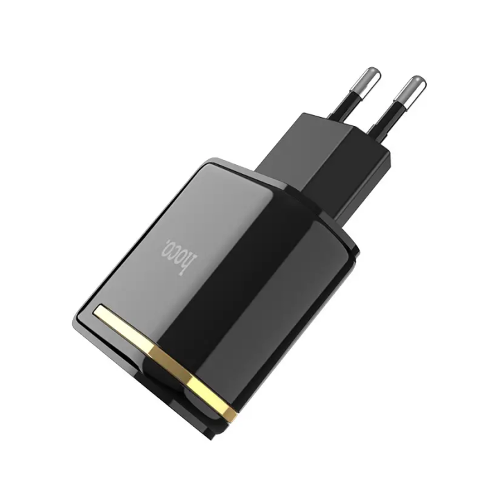 Мережевий адаптер 2USB з дисплеєм Hoco C39A Enchanting (функція швидкої зарядки) Чорний
