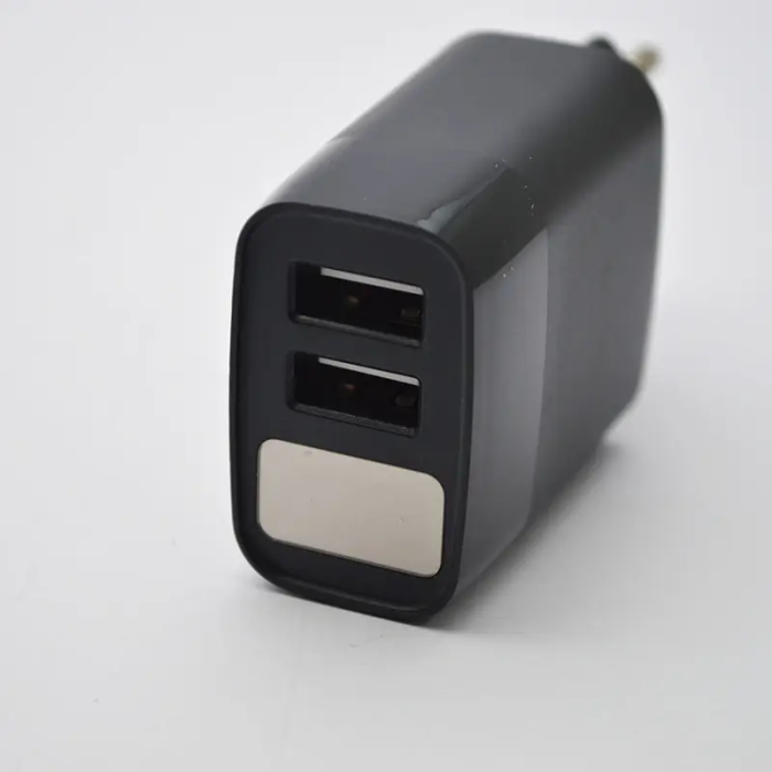 Зарядний пристрій з дисплеєм та кабелем USB - Lightning Hoco C86A Illustrious (2USB/2.4A) Чорний