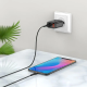 Зарядний пристрій з дисплеєм та кабелем USB - Lightning Hoco C86A Illustrious (2USB/2.4A) Чорний