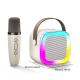 Портативна Bluetooth колонка з 2 мікрофонами K12 бездротове міні караоке з RGB підсвічуванням