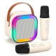 Портативна Bluetooth колонка з 2 мікрофонами K12 бездротове міні караоке з RGB підсвічуванням