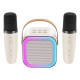 Портативна Bluetooth колонка з 2 мікрофонами K12 бездротове міні караоке з RGB підсвічуванням