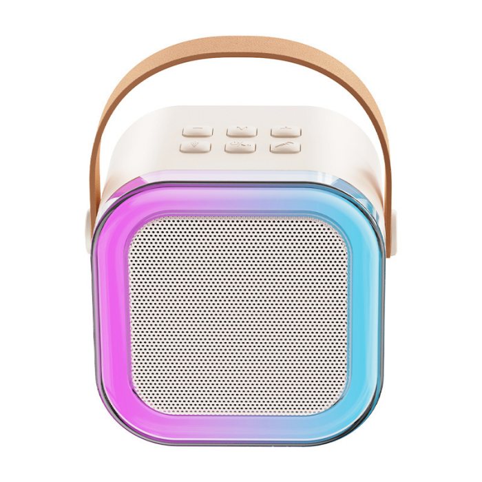 Портативна Bluetooth колонка з 2 мікрофонами K12 бездротове міні караоке з RGB підсвічуванням