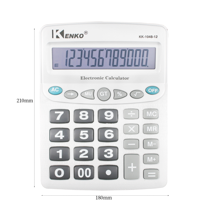 Калькулятор настільний KENKO KK-1048 сірий