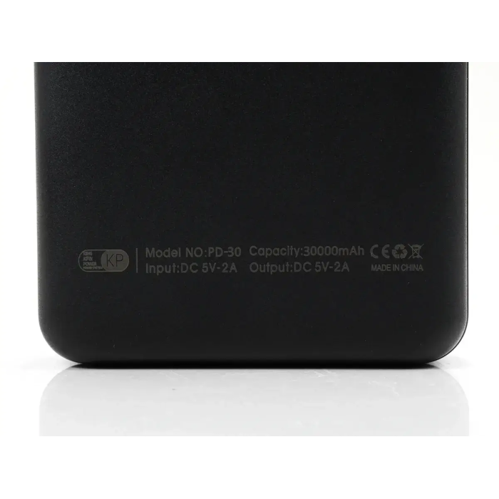 Зовнішній акумулятор (power bank) 30000мАг KP PD-30 портативний повербанк з високою потужністю