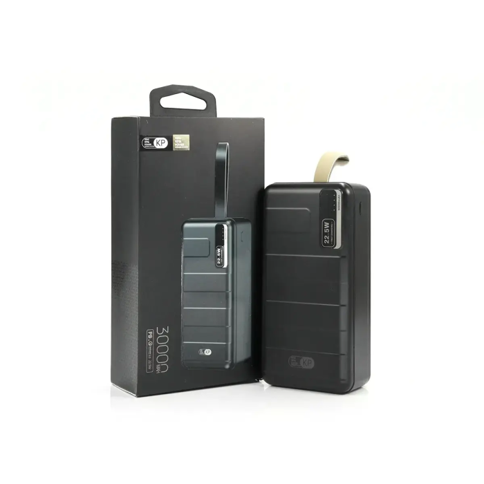Повербанк великої потужності (power bank) 30000мАг KP KP-32 з підтримкою швидкої зарядки та індикатором батареї