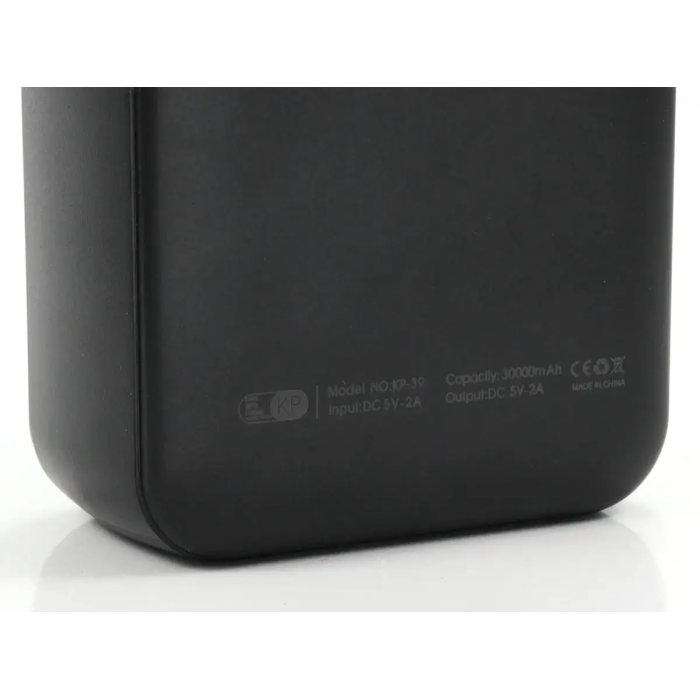 Повербанк великої потужності 30000 mAh KP-39 Power Bank з LED-екраном та ліхтариком