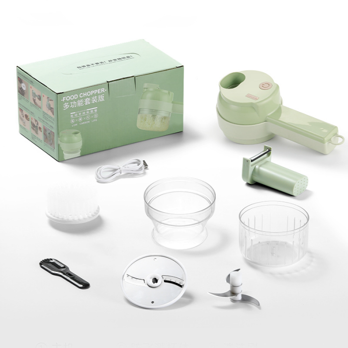 Ручна електрична овочерізка 4в1 FOOD CHOPPER LY50 універсальний акумуляторний міні блендер-слайсер