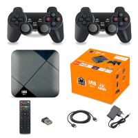 Ігрова TV-приставка M8 mini 4K на Android TV із вбудованим емулятором ретро-ігор та джойстиками