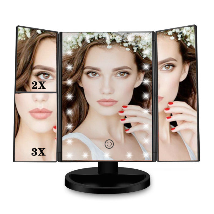 Дзеркало потрійне з підсвічуванням LED MIRROR MAGNIFYING Mirror MA-198