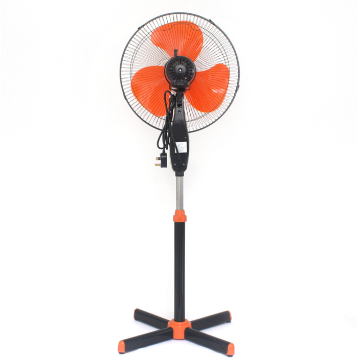 Підлоговий вентилятор MS-1619 40 см stand fan 40W помаранчевий на телескопічній ніжці з поворотом та нахилом