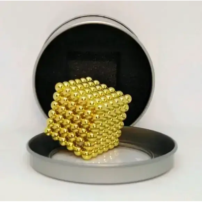 Нео куб NEO CUBE GOLD 5 мм "золотой" головоломка неокуб магнитный конструктор магнитные шарики