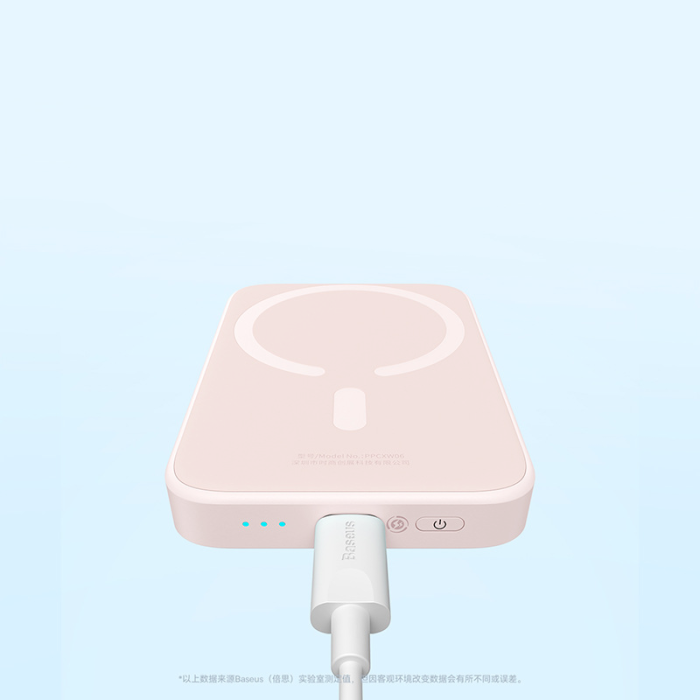 Портативний акумулятор із бездротовою зарядкою Baseus Magnetic Wireless Charging Power bank 10000mAh 20W (PPCX030004) Рожевий