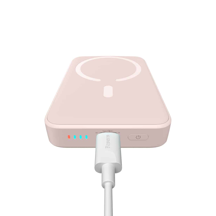 Портативний акумулятор із бездротовою зарядкою Baseus Magnetic Wireless Charging Power bank 10000mAh 20W (PPCX030004) Рожевий