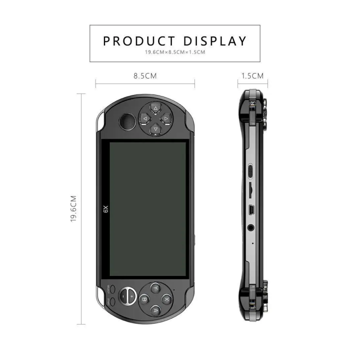 Ігрова PSP приставка X9 Портативна ігрова консоль з ТВ-виходом, 8ГБ екран 5,1 дюймів