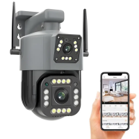 Уличная IP камера видеонаблюдения Qettopo V380 на 2 объектива с 8MP поворотная