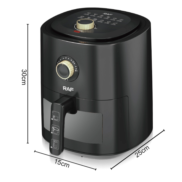 Фритюрниця RAF R.5332B аерофритюрниця з регулюванням температури 6 л 1500W