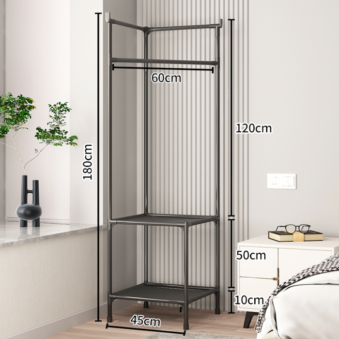 Вешалка напольная угловая для одежды Corner Coat Rack RD-2 180*45*45см