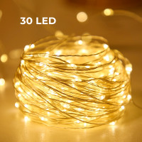Світлодіодна гірлянда на батарейках RD-300, 3 метри, 30 LED теплий білий