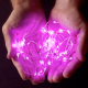 Гірлянда мідний дріт (краплі роси) P PINK 100 Led 10 метрів працює від батарейок + USB (рожеве світло)