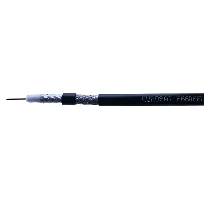 Кабель антенный RG6 100м черный