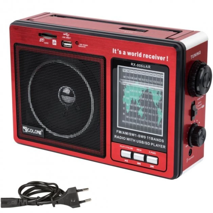 Радіоприймач Golon RX-006 AM/SW/FM від мережі та батарейок MP3/WMA USB/microSD