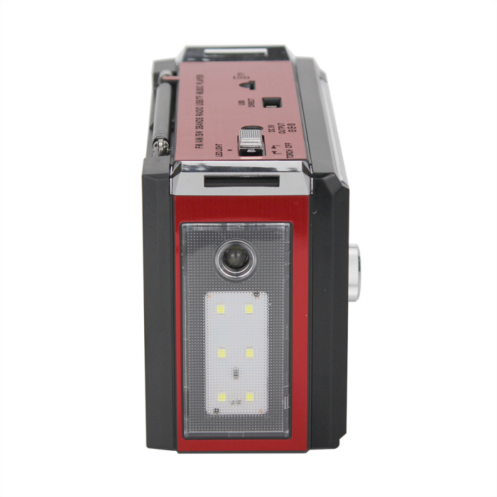 Радіоприймач USB/SD Golon RX-381 радіо з MP3 та LED ліхтариком (колір червоний)