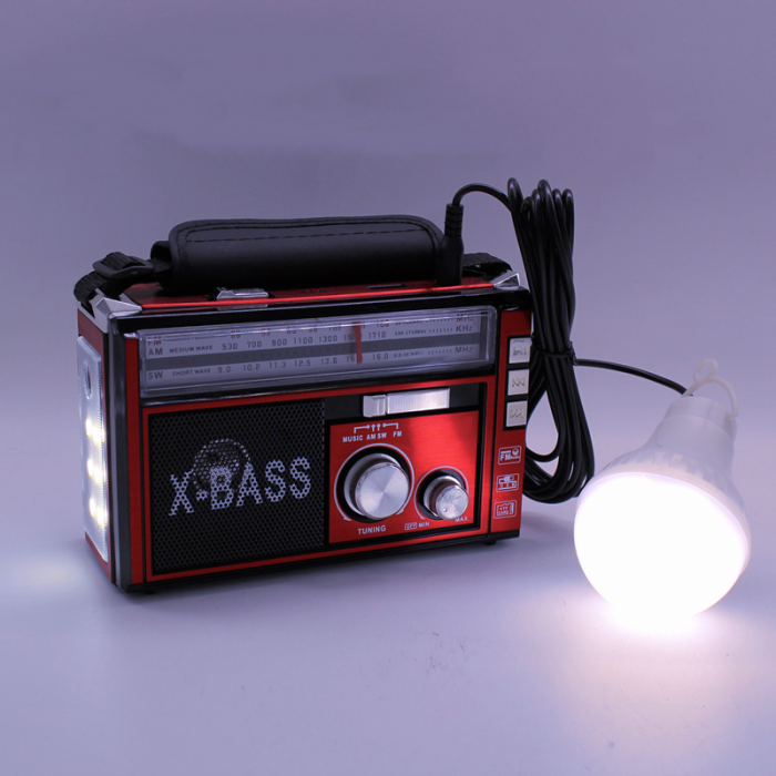 Радіоприймач USB/SD Golon RX-381 радіо з MP3 та LED ліхтариком (колір червоний)