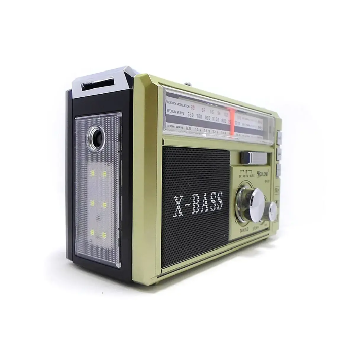 Радіоприймач USB/SD Golon RX-381 радіо з MP3 та LED ліхтариком (колір золотистий)