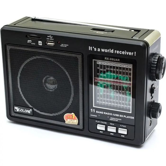 Великий портативний радіоприймач - колонка Golon RX-99 MP3 з USB та акумулятором