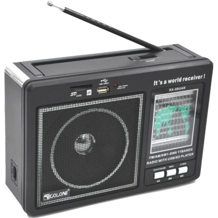 Великий портативний радіоприймач - колонка Golon RX-99 MP3 з USB та акумулятором