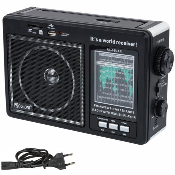Великий портативний радіоприймач - колонка Golon RX-99 MP3 з USB та акумулятором