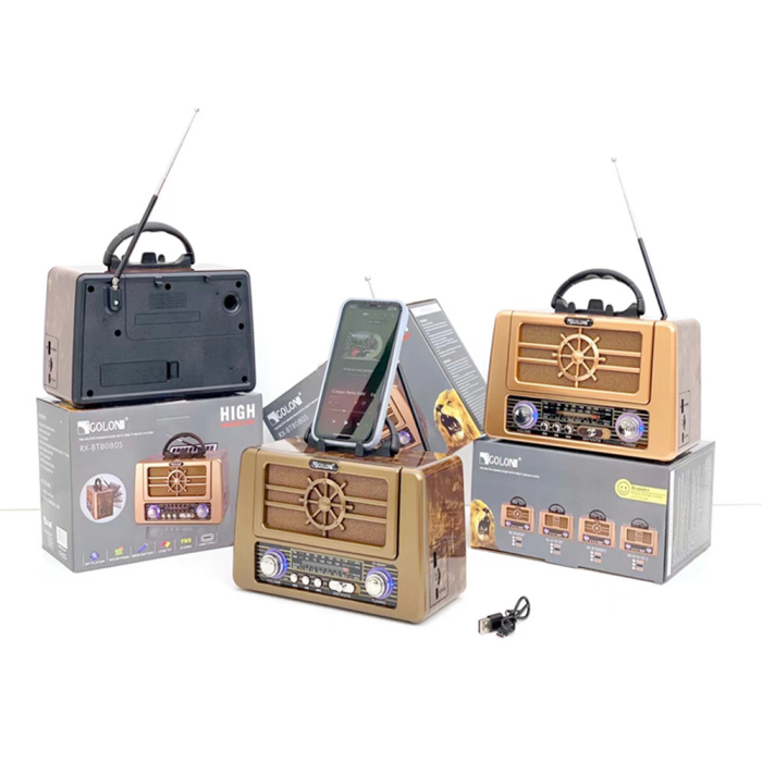 Радіоприймач акумуляторний Golon RX-BT8080 Bluetooth/USB із сонячною панеллю