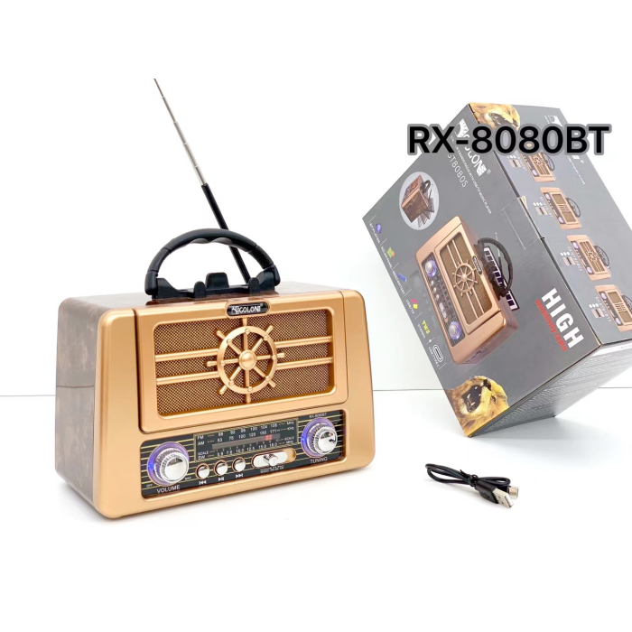 Радіоприймач акумуляторний Golon RX-BT8080 Bluetooth/USB із сонячною панеллю