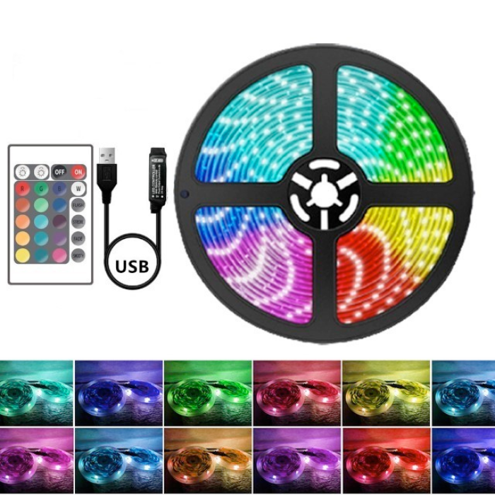 Светодиодная лента LED RGB USB APP SF-20, самоклеящаяся, 5 м, с пультом ДУ, на 300 диодов