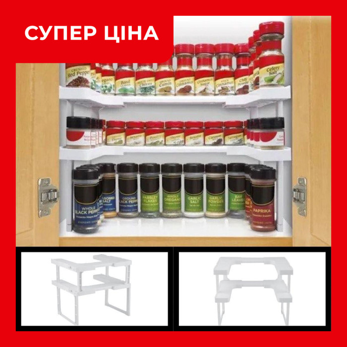 Полка-органайзер для специй Spice Spinner Two-Tiered Spice Organizer
