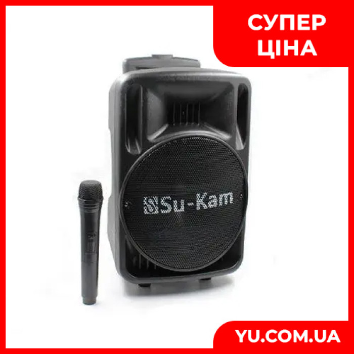 Портативна колонка Su-Kam BT 100D + 1 мікрофон 12v/220v
