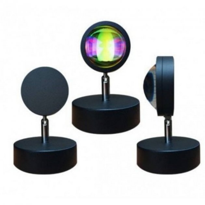 Проекционная LED лампа для селфи эффект солнца (16 см) RGB Sunset Lamp PC атмосферный светильник-ночник