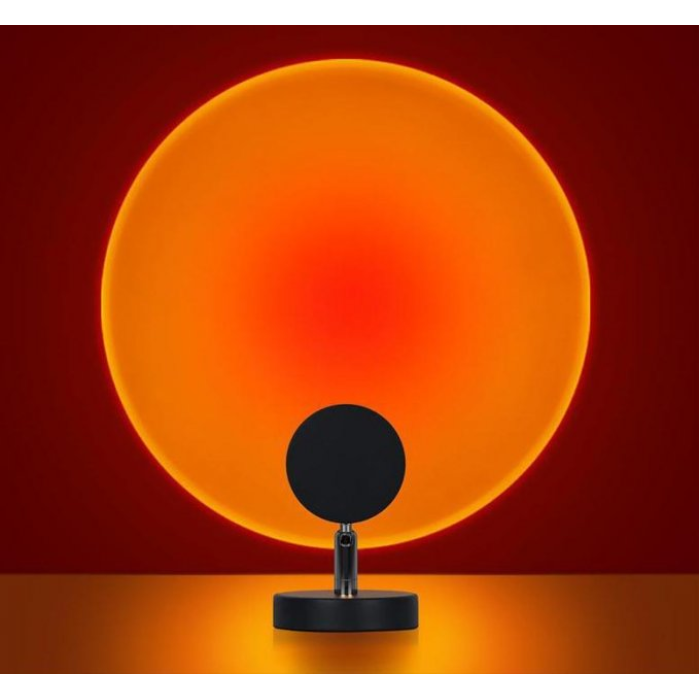 Проекционная LED лампа для селфи эффект солнца (16 см) RGB Sunset Lamp PC атмосферный светильник-ночник