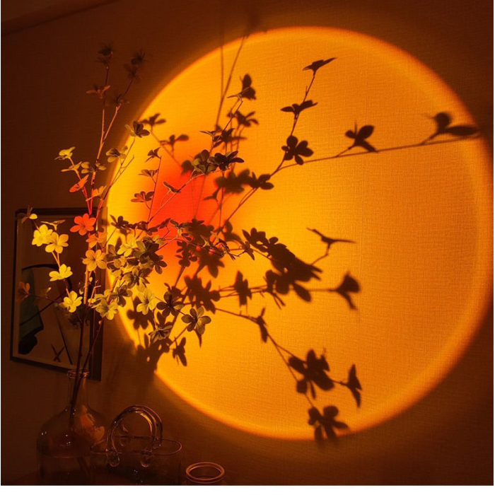 Проекционная LED лампа для селфи эффект солнца (16 см) RGB Sunset Lamp PC атмосферный светильник-ночник