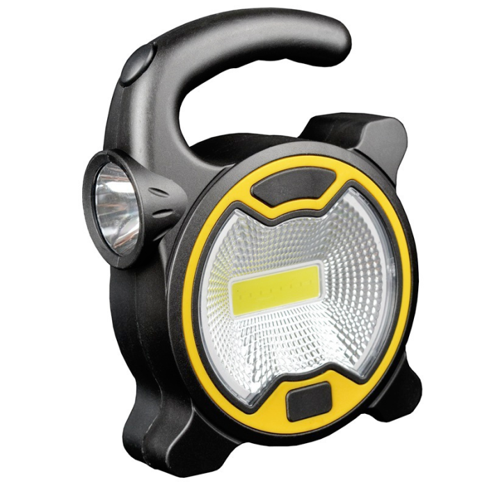 Фонарь ручной для кемпинга T-915 на батарейках, 2 режима (3W COB + 1W LED)